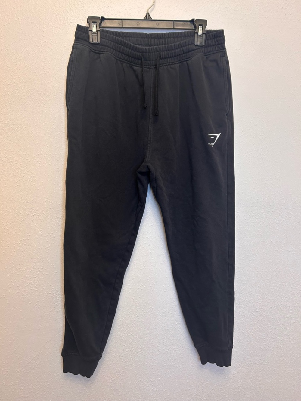 Gymshark Black Embroidered Logo Drawstring Jogger Sweatpants